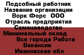 Подсобный работник › Название организации ­ Ворк Форс, ООО › Отрасль предприятия ­ Семеноводство › Минимальный оклад ­ 30 000 - Все города Работа » Вакансии   . Ивановская обл.